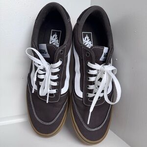 Vans Men's Dark Brown and White Sneakers
